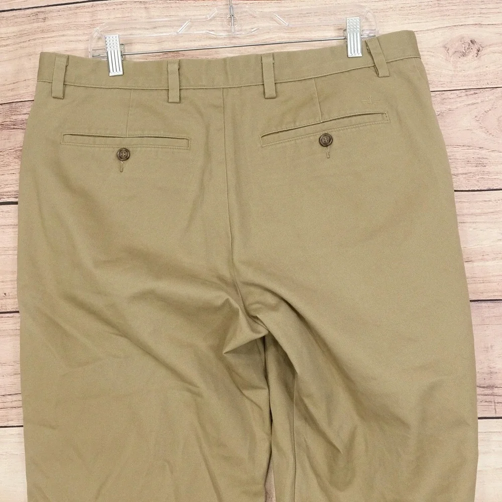 Dockers Pants Mens 36x32 Beige Straight Fit Chino Flat Front Pockets Casual